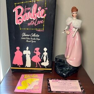 Limited Edition Porcelain Bisque Musical Figurine Barbie Glamour Collection